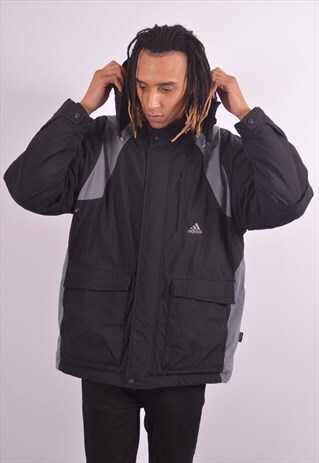 VINTAGE ADIDAS PADDED JACKET BLACK
