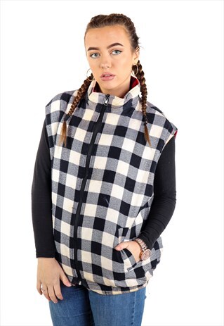 VINTAGE FLANNEL REVERSIBLE GILLET JACKET J2712