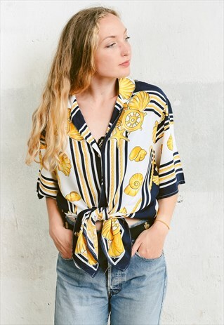 VINTAGE 90S ROYAL PRINT SHIRT