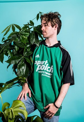 VINTAGE 1990S GREEN ADIDAS FOOTBALL SHIRT