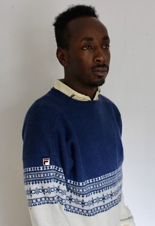 VINTAGE FILA WOOLLY JUMPER LARGE