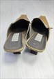 90'S VINTAGE HEEL SHOES GOLD RUCHED