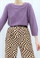 90S VINTAGE PURPLE EMBROIDERED JUMPER