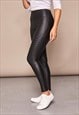 JUSTYOUROUTFIT HIGH WAISTED FAUX LEATHER BIKER LEGGINGS BLAC