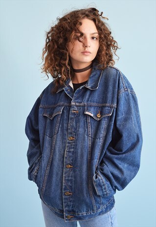 90'S RETRO STONEWASH DENIM OVERSIZED GRUNGE JACKET