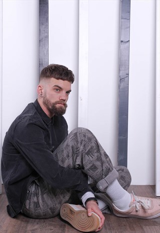 VINTAGE 90S PATTERNED CRAZY PRINT TROUSERS. UNISEX. GYM