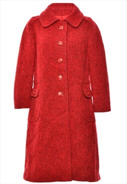 Vintage Beyond Retro Single Breasted Red Wool Coat - L