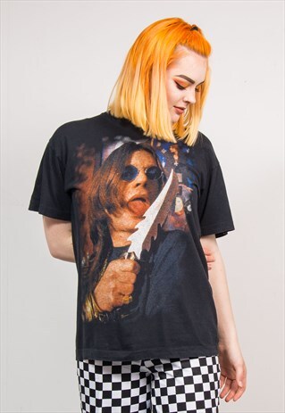 90'S VINTAGE OZZY OSBOURNE GRUNGE ROCK BLACK T-SHIRT