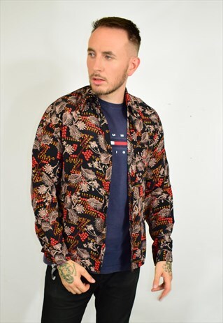 VINTAGE 90S BLACK FUNKY PRINT FESTIVAL SHIRT