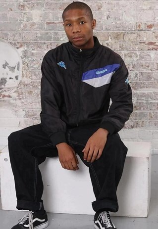VINTAGE KAPPA LOGO TRACK JACKET BLACK