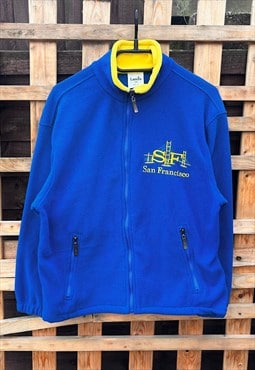 Vintage san Francisco blue zip tourist fleece XS 