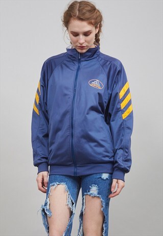 VINTAGE 90'S INDIGO BLUE OVERSIZED ADIDAS SPORTS JACKET