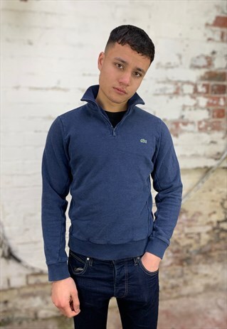 VINTAGE LACOSTE 1/4 ZIP SWEATSHIRT - NAVY
