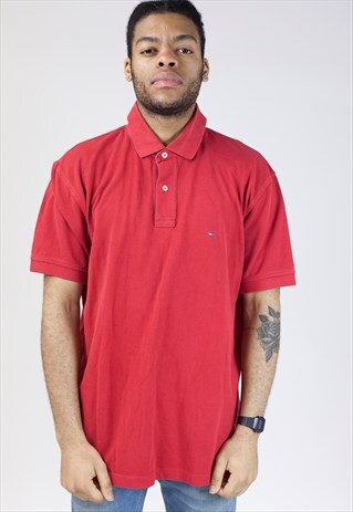 VINTAGE TOMMY HILFIGER RED POLO SHIRT