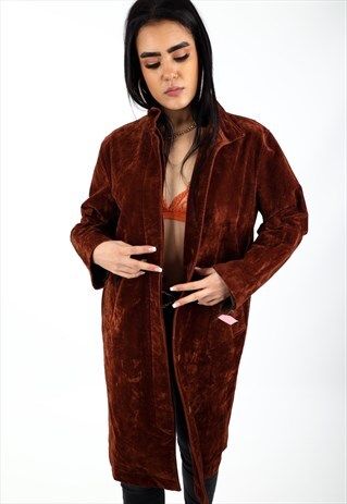 VINTAGE CALVIN KLEIN VELOUR TRENCH JACKET NJ52
