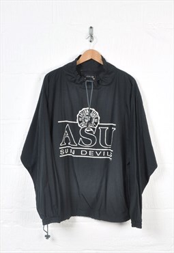 Vintage ASU Sun Devils Windbreaker Jacket Black Large