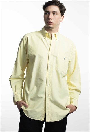 VINTAGE POLO RALPH LAUREN LOGO SHIRT 90S S 11.8