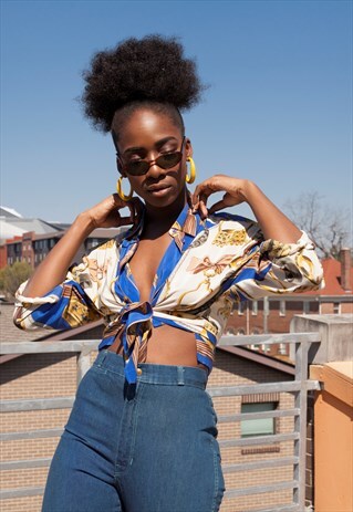 VINTAGE 80'S SILK PRINTED SHIRT