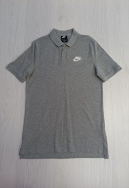 Nike Polo Shirt Grey Short Sleeve