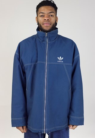 VINTAGE ADIDAS BLUE PADDED CANVAS JACKET