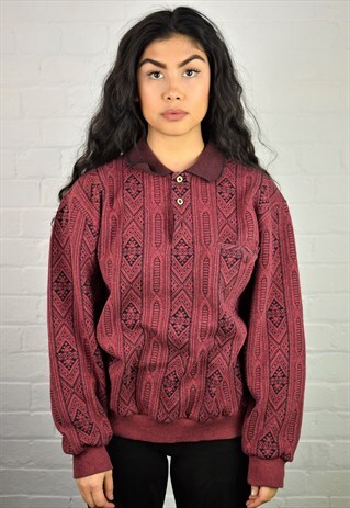VINTAGE 90'S BUTTON UP SWEATSHIRT