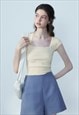 Women's candy color sleeveless sweater top