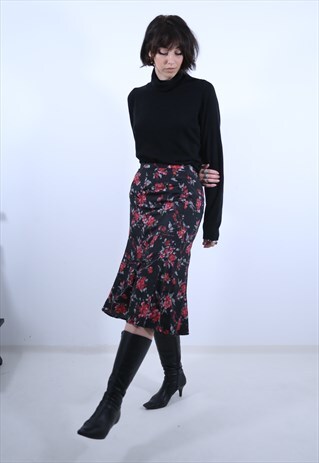FLORAL MIDI SKIRT