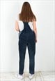 WOMEN'S M NAVY CORD OVERALL DUNGAREE BIB LACE UP DIY VINTAGE