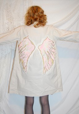 Embroidered Gold Angel Wing Long Jacket Size 6/8