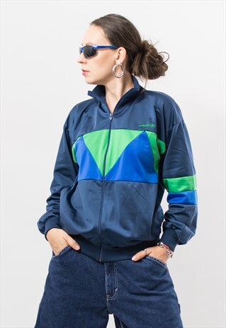 ADIDAS 80'S VINTAGE TRACK JACKET BLOKE CORE WOMEN SIZE M/L