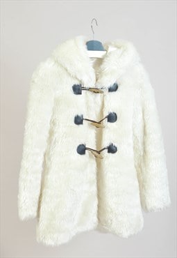 Vintage 00s faux fur coat in white