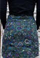 PAISLEY GREEN ONE BUTTON UP SKIRT 