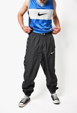 NIKE vintage black shell pants for men Old School 90's style