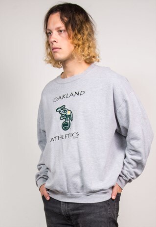 90'S RETRO GREY OAKLAND ATHLETICS MLB SWEATSHIRT
