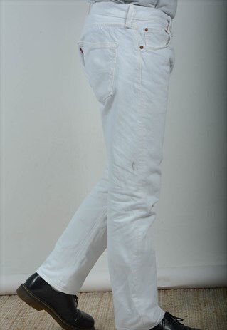 Vintage 90s Levi's Jeans White Straight Leg - 35" Waist 