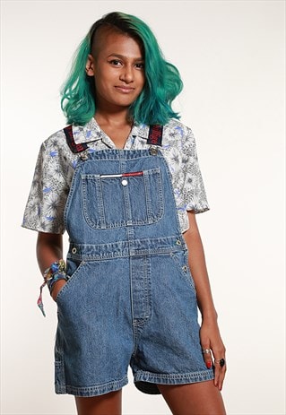 90S TOMMY HILFIGER SHORT DUNGAREES - S