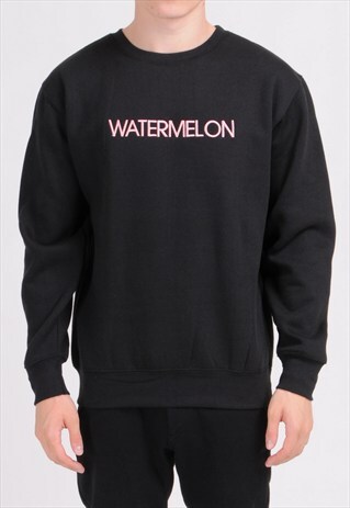 BLACK WATERMELON (PINK) SWEATSHIRT - EMBROIDERED