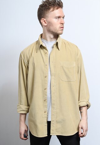 VINTAGE CORDUROY CORD SHIRT CREAM