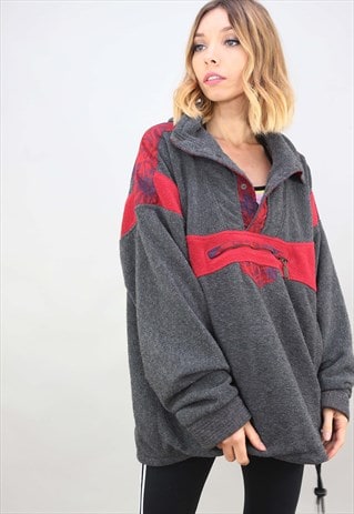 VINTAGE 90S OVERSIZED 1/4 ZIP FLEECE
