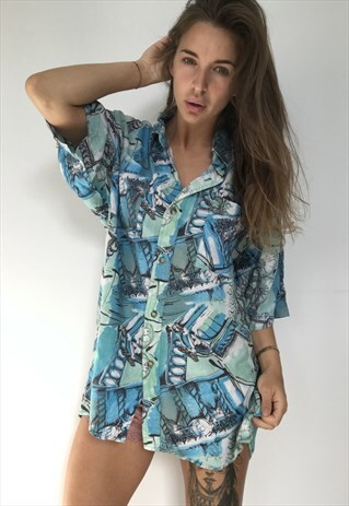 PATTERNED OVERSIZED RETRO VINTAGE UNISEX FESTIVAL SHIRT