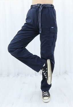 90s Vintage Navy Cargo Trousers