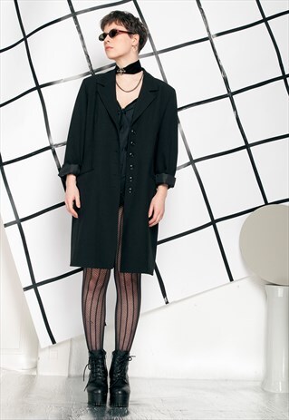 LONG BLAZER - 90S VINTAGE BLACK JACKET