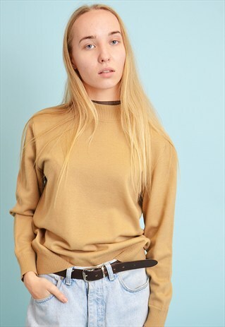 90'S RETRO MINIMALIST OVERSIZED KNIT NEUTRAL JUMPER TOP