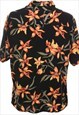 VINTAGE PURITAN BLACK & ORANGE HAWAIIAN SHIRT - M