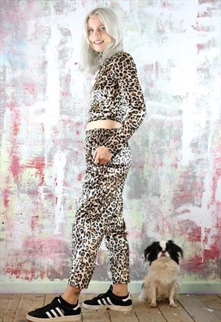 CROP PANTS & BOX TOP CO-ORDINATES IN LEOPARD/ANIMAL PRINT