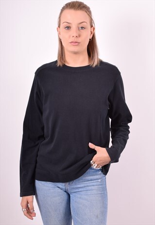 LEVI'S WOMENS VINTAGE TOP LONG SLEEVE MEDIUM BLACK 90S