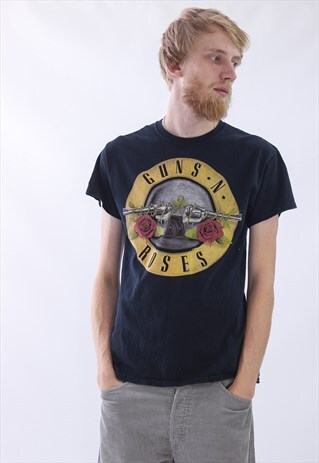 VINTAGE MENS GUNS N ROSES BIG LOGO BANDS T-SHIRT