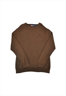 Vintage Chaps Knit Pullover Sweatshirt Brown Medium