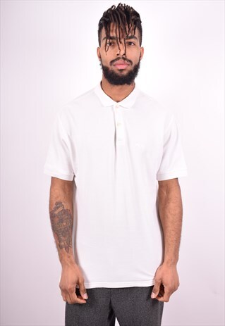 FILA MENS VINTAGE POLO SHIRT LARGE WHITE 90'S