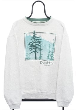 Vintage Boulder Graphic Grey Sweatshirt Womens